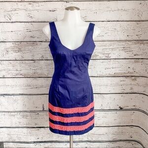 Navy with Coral detail Emma Graham dress